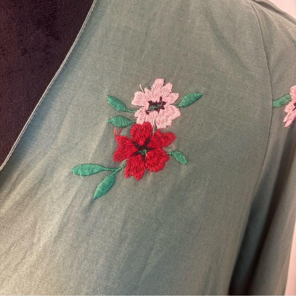 ASOS Green Dress with Pink Floral Detail - Picture 11 of 14